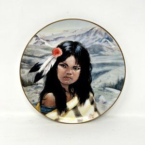 Vague Shadows,  1985 YOUNG CRAZY HORSE by Perillo,  9-1/4" Collectors Pl…